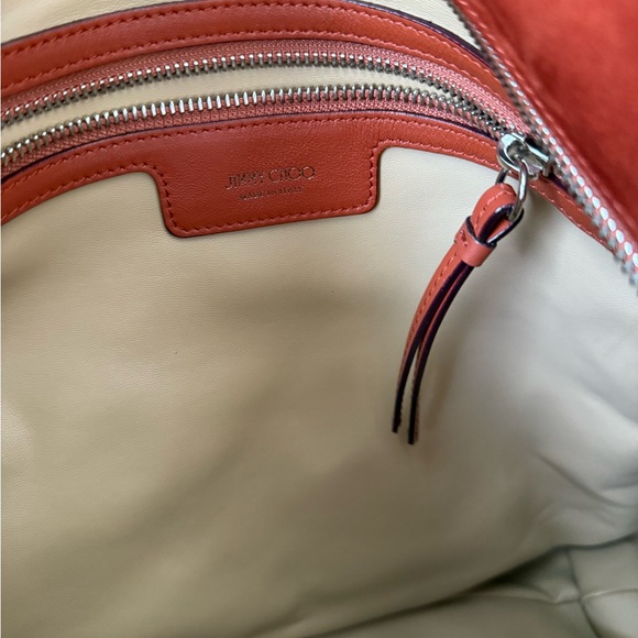 JIMMY CHOO rusty brown suede CALLIE LARGE Hobo Shoulder Bag - Picture 11 of 14